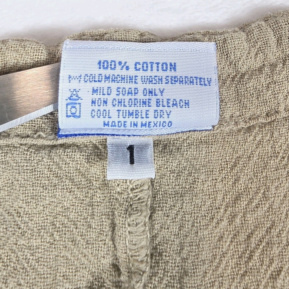 Oh My Gauze Dana Cutout Shoulder Blouse Beige Square Neck Boho Beachy Size 1 S/M - Picture 4 of 10